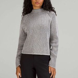 Lululemon Cotton / Cashmere Blend Black and Gray mock neck Sweater
